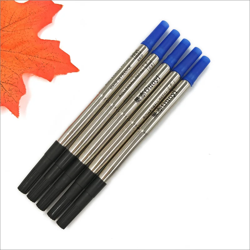 Yushun синий или черный Высокое качество 0,5 мм 5 шт роликовая шариковая ручка заправка шариковая ручка стержень сменный гелевый стержень для офиса школы