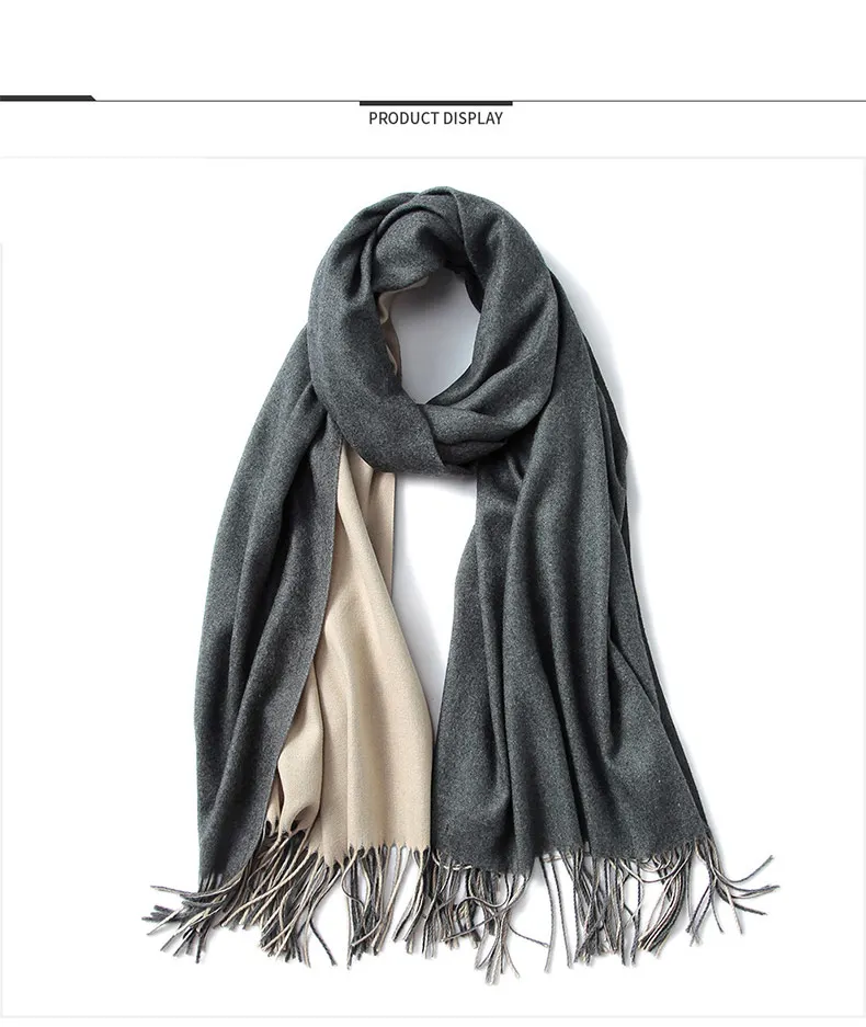 1 (6)Winter Scarf Women Men Luxury 2018 Double sided splice Tartan Cashmere Winter Warm Square Plaid Wool Shawl In Women Scarves