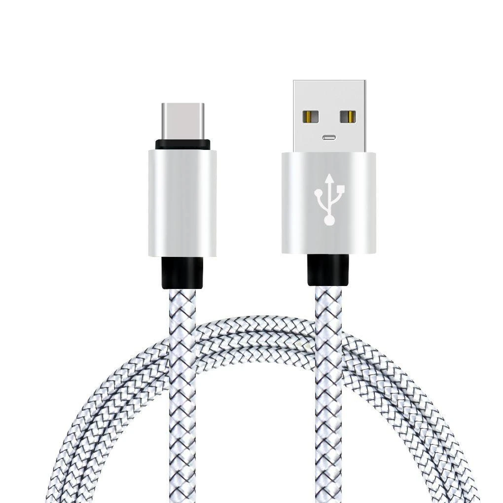 Короткий usb type C usb кабель для быстрой зарядки для Xperia 1 10 L1 L2 L3 XZ XZ3 XA1 XA2 Ultra Galaxy A50 A40 S8 S9 S10 Redmi Note 7 pro - Цвет: Серебристый