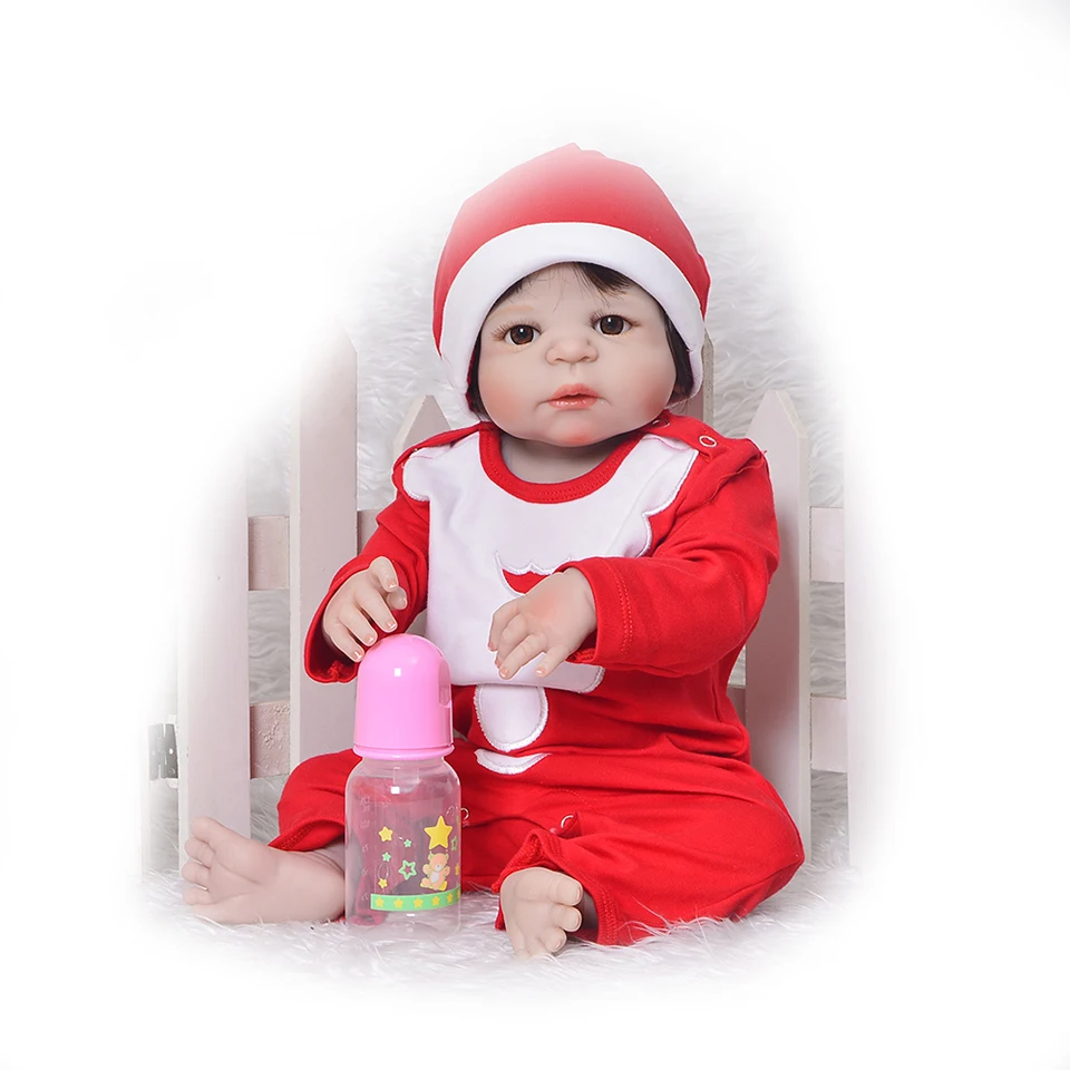 

2019 new full silicone reborn reborn baby dolls girl body bathe DIY toy dolls 55CM bebe alive reborn com corpo de silicone gift