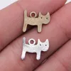 20 piezas de colgante de 14x12mm, colgante pequeño gato Kawaii, colgantes para hacer joyas, colgantes de gato lindo de Color plata antiguo ► Foto 1/3