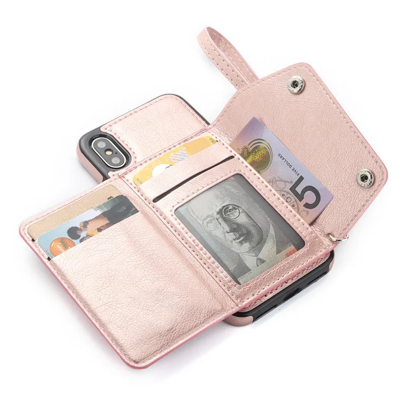 

Luxury Leather Wallet Case For Apple iPhone 11 Pro X XR XS Max 6 7 8 Plus 6S 7plus 8plus Girly Cases Protection Phone Cover Bags