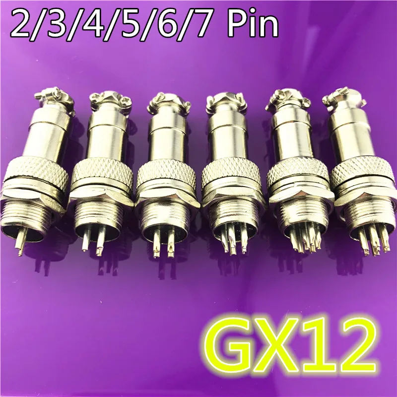 QitinDasen 8Pcs GX12 4-Broches Aviation Connecteur, 5A 12mm Mâle