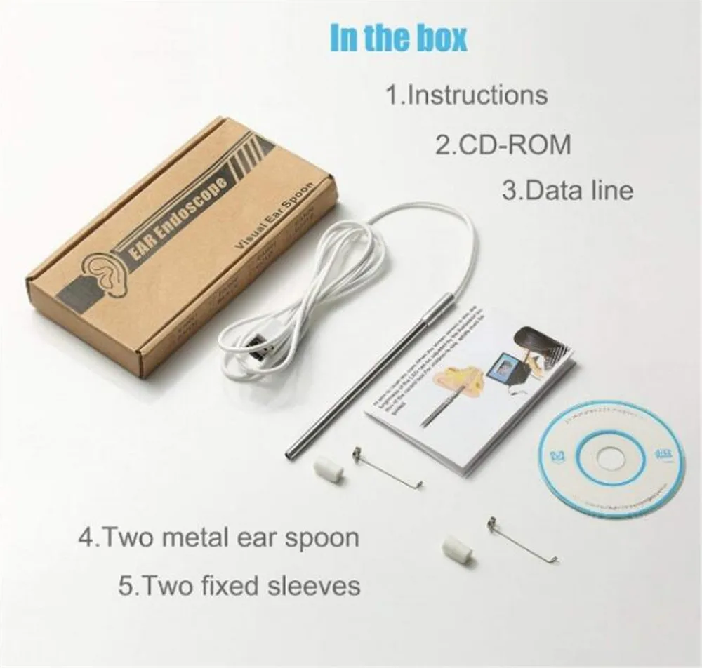4.3 인치 4.9MM 휴대용 USB 귀이개 내시경 카메라, 귀이개 내시경 카메라