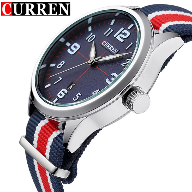 Prix pour CURREN Marque Populaire Montre Hommes Casual Nylon Tissu Mâle Montres Hommes Sport Militaire Quartz-Montre Hommes Montres Relojes Hombre 2016 Prix pour CURREN Marque Populaire Montre Hommes Casual Nylon Tissu Mâle Montres Hommes Sport Militaire Quartz-Montre Hommes Montres Relojes Hombre 2016
