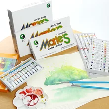 Marie's hабор акварельных красок для начинающих учеников роспись промывают ветку в штучной упаковке акварельной краской