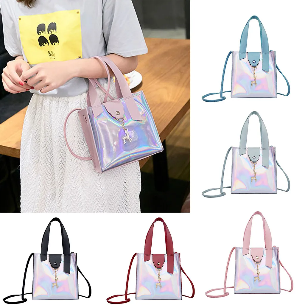 

Shiny Colorful Hasp Small Handbag Elegant Party Women Colorful Handbag Deer Decoration All-purpose Single Shoulder Messenger Bag