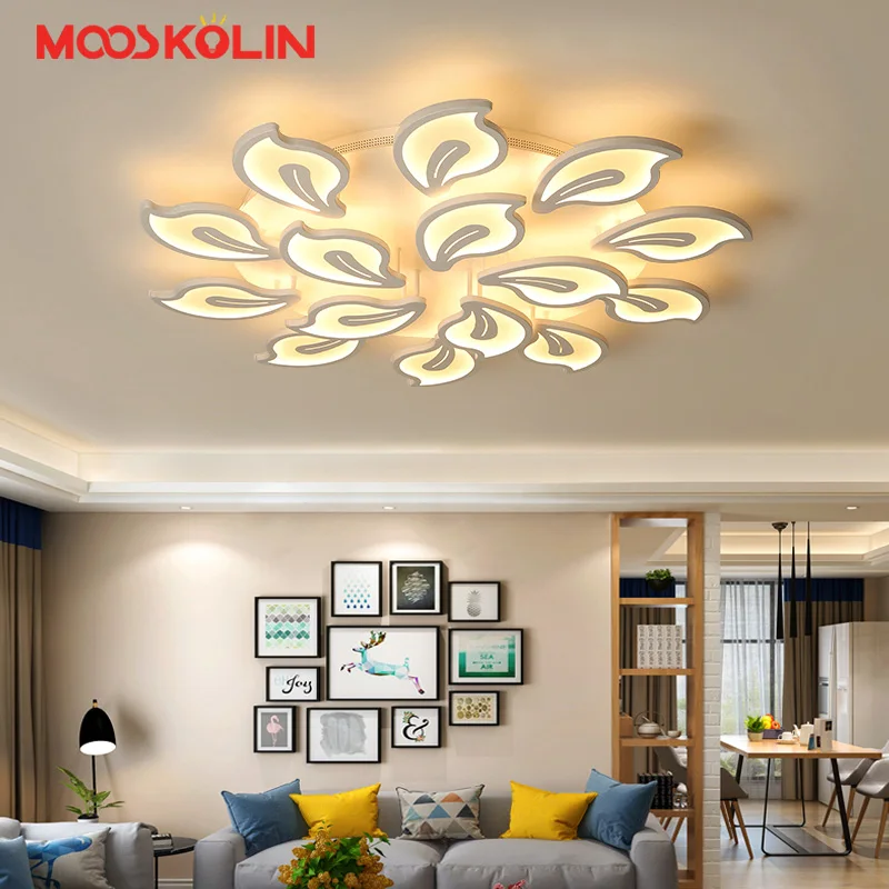 

White Acrylic Modern Chandelier Lights For Sduty Living Room Bedroom Simple Led Ceiling Lamp Home Lighting Fixtures AC85-260V