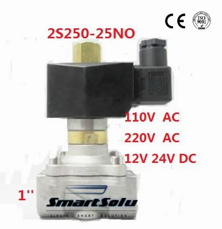 

1" 25mm Port Stainless Steel Normally Open 2-Way SS Electric Solenoid Valve Viton Oil Acid,110V AC 220V AC 12V DC 24V DC