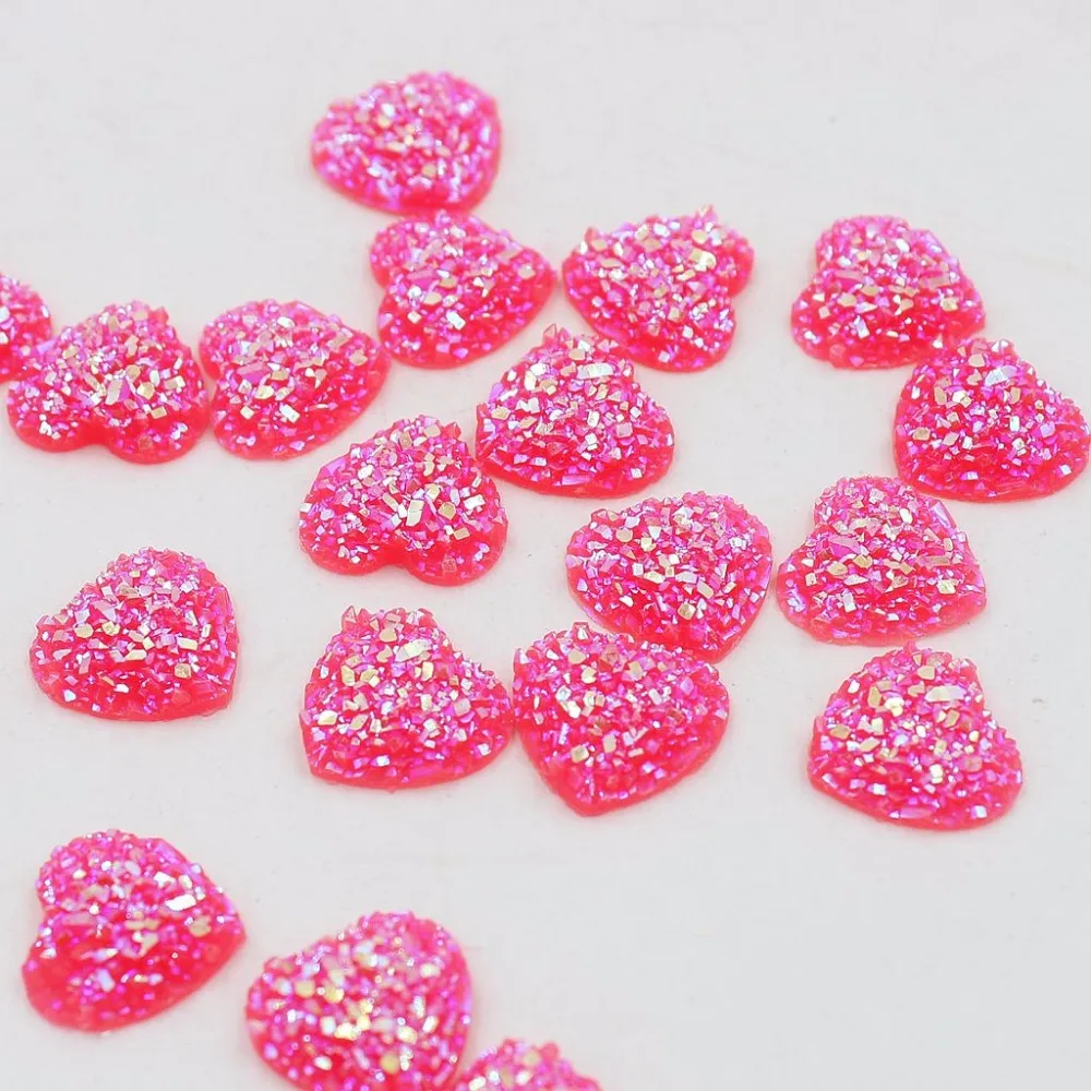New 12mm 50pcs White Heart-Shaped Pearl Bead Flat Back Scrapbook For Crafts