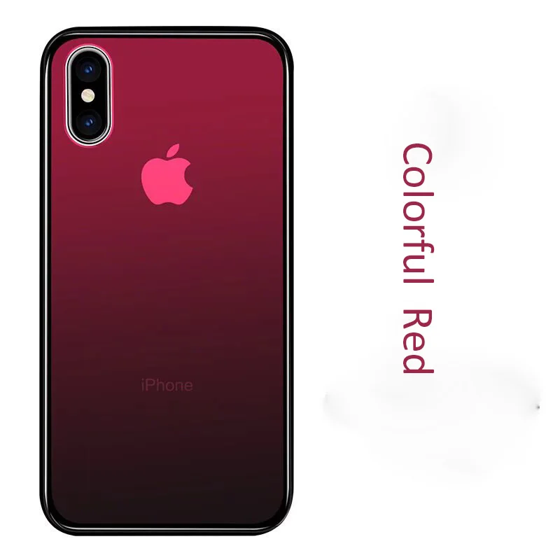Easterm 8 чехол закаленное стекло Прозрачный градиент цвета крышка для Apple iPhone 6 6S 6splus