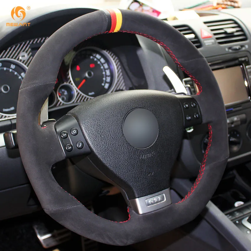 MEWANT для Volkswagen Golf 5 Mk5 GTI VW R32 Passat R GT 2005 черные замшевые аксессуары|car steering wheel cover|steering