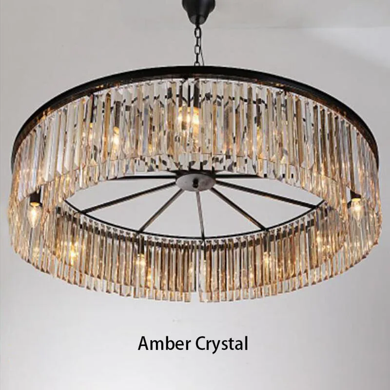 American Style  Chandelier Round Shape Crystal Chandelier Lighting  Luminaires Hanging Light for Restaurant Crystal Style Lamp white chandelier