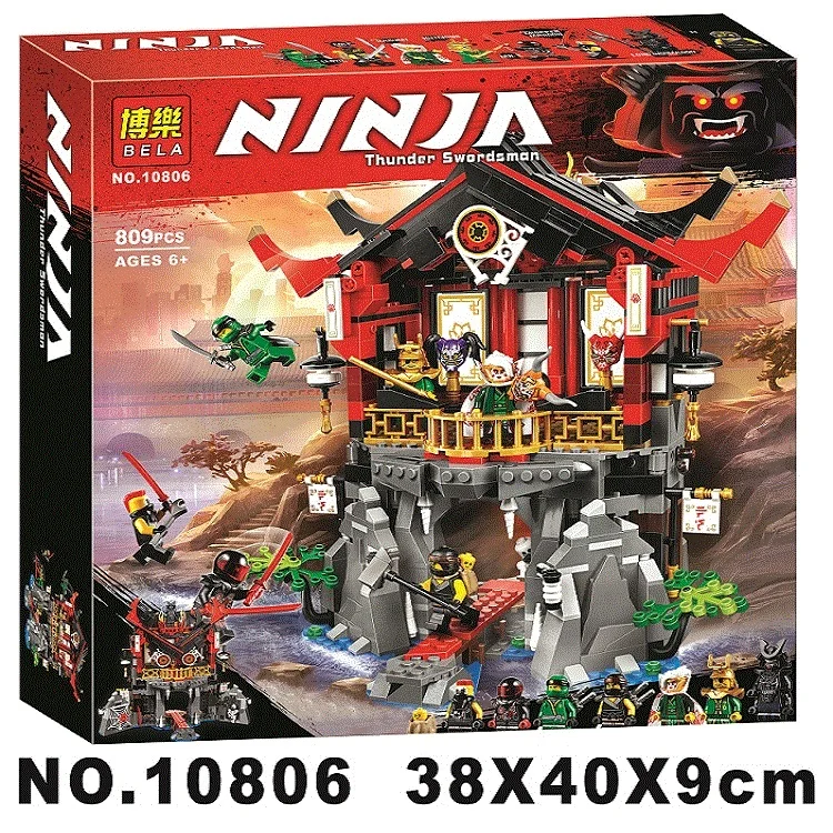 

New 10806 809pcs Legoinglys Ninjagoings Series The Temple of Resurrection Model Building Block Brick Toys For Children 70643