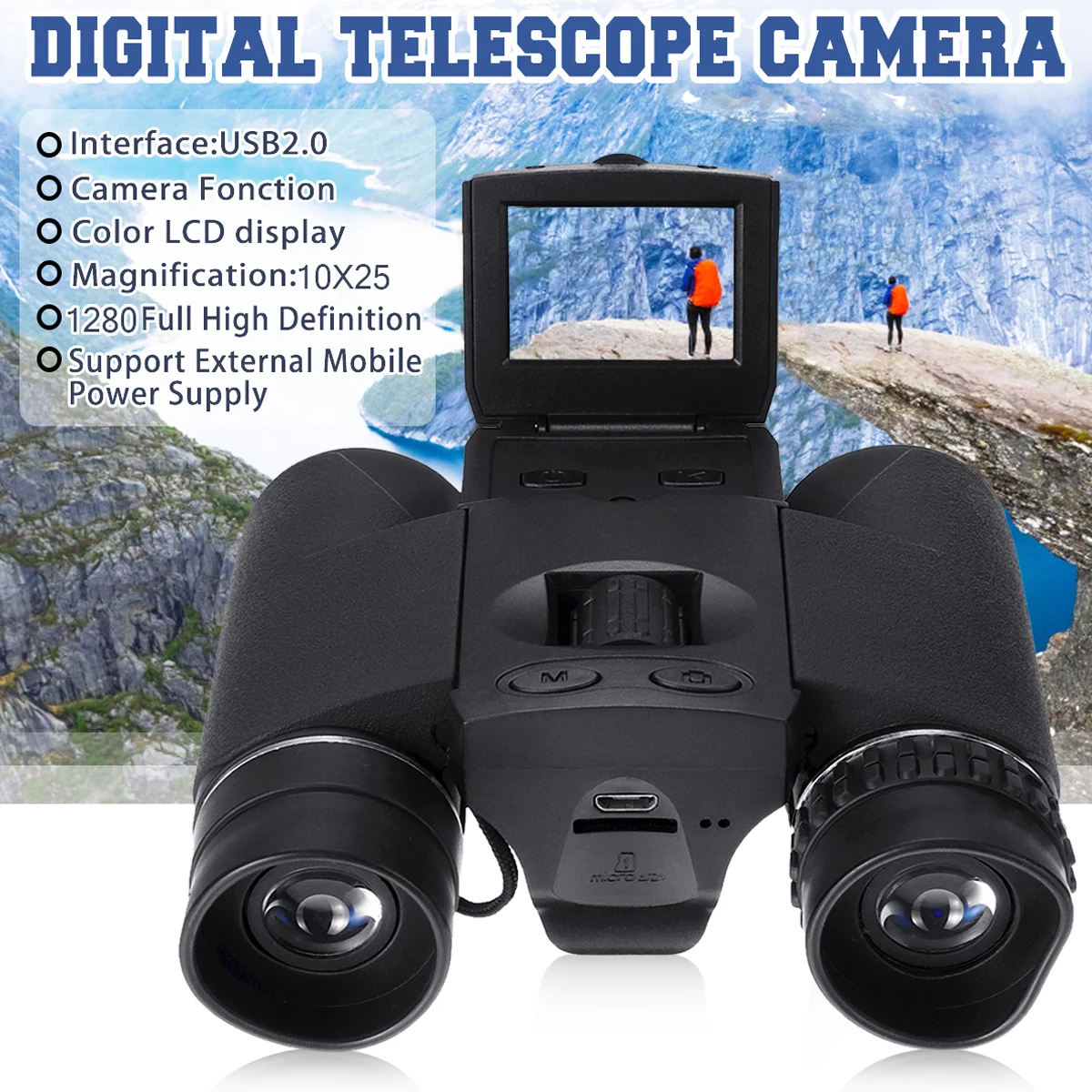 " ЖК BD318 зум цифровой бинокль телескоп видео камера Открытый телескоп охотничья камера телескоп 12X32