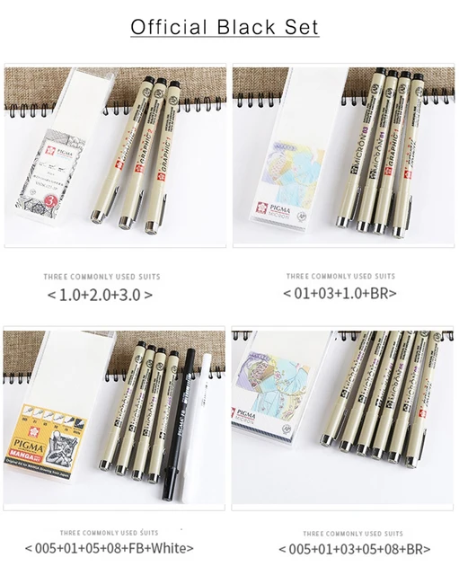 Sakura Pigma Micron Liner Pen Set Design Drawing Manga Sketch Colorful Art  Markers Fineliner Pens Japanese Stationery Supplies - Price history &  Review, AliExpress Seller - Giorgione Painting Store