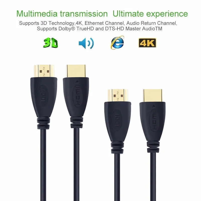 Высокоскоростной hdmi-hdmi кабель 0,5 м 1 м 1,5 м 2 м 3 м 5 м 10 м 15 м позолоченный штекер hdmi кабель 1,4 Версия 1080p 3D для HDTV xbox PS3