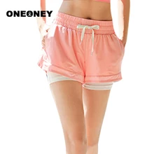 Женские шорты для йоги, быстросохнущие дышащие двухслойные шорты, женские спортивные шорты для фитнеса, женские спортивные шорты для тренировок, licors Deportivas Mujer