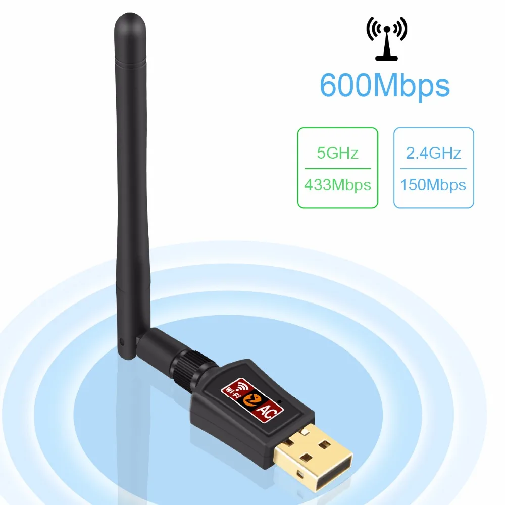 Zoweetek мини USB WiFi адаптер 5 г 433 Мбит/с 2.4 г 150 Мбит/с 802.11ac Беспроводной Телевизионные антенны Dual Band LAN Ethernet приемник для ПК телефоны