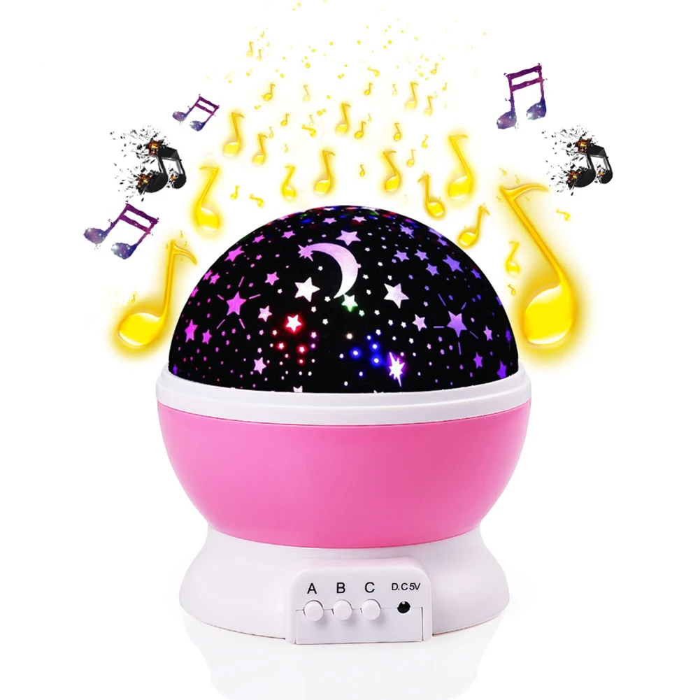 New New Projection Lamp Music Night Light Projector Spin Star Moon Sky Children Kids Baby Sleep