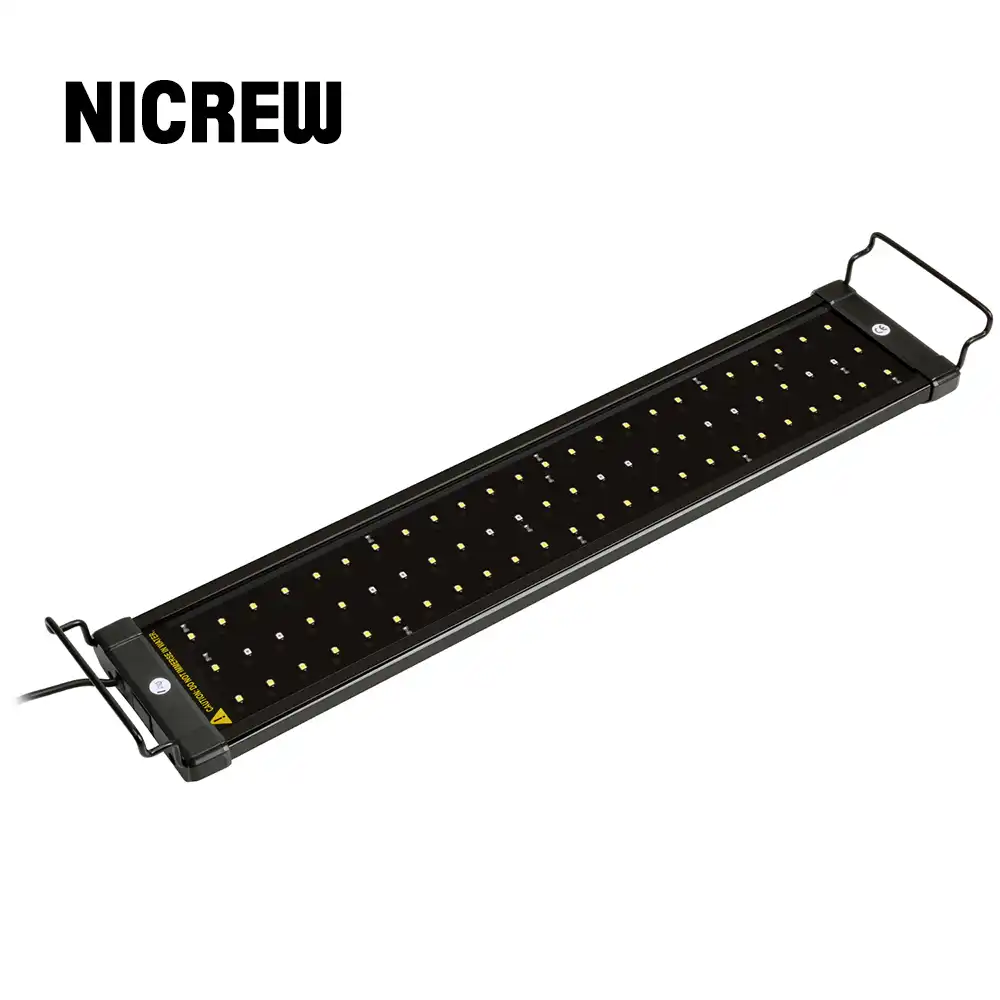 Nicrew 53-83 см аквариумный светодиодный светильник ing Fish Tank светильник с выдвижными кронштейнами 60 белый и 12 синий светодиодный s подходит для аквариума - изображение