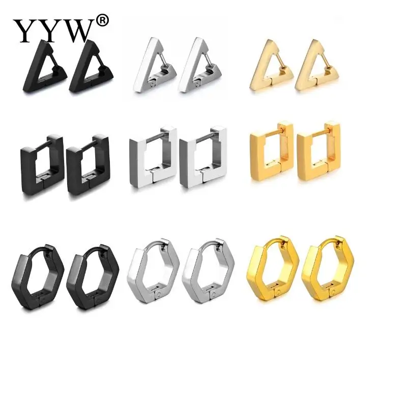 

YYW Triangle Earrings For Women Men Silver Color 2019 Personality Earrings Stainless Steel Earring Special Design Jewelry