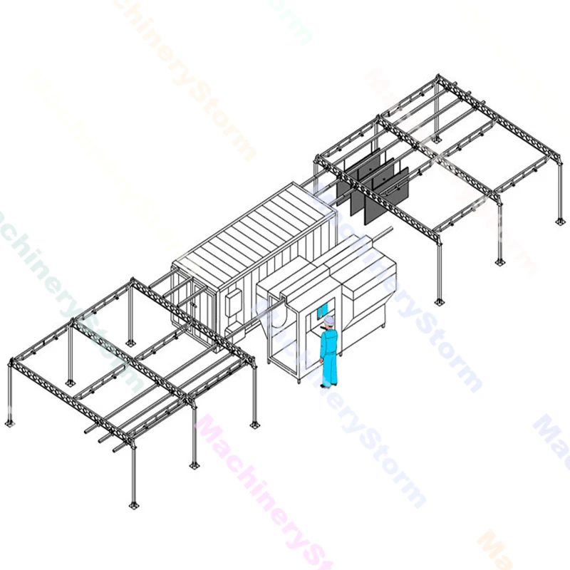 Manual conveyor system powder coating line 6