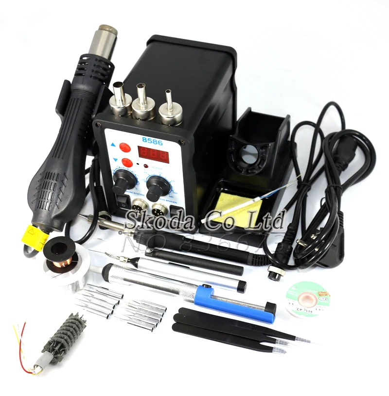 

8586 Multifunction hot air rework station soldering station+Welding Accessories Digital Display 110/220V 700W For Welding Repair