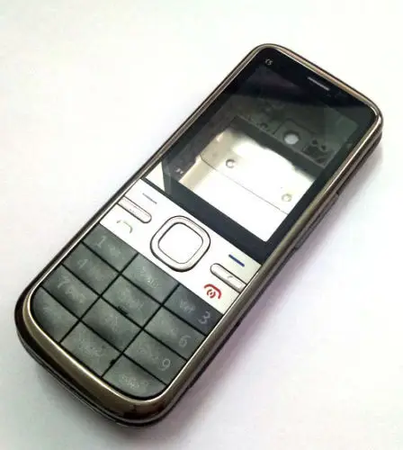 Белая серая полноразмерная Крышка корпуса клавиатуры для Nokia C5 C5-00 с открытыми