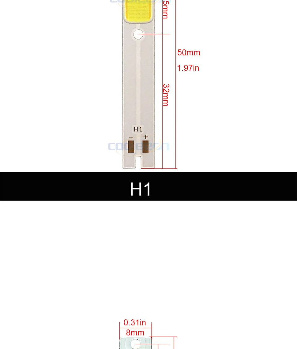 4pcs COB LED Chip for C6 Car Headlight Bulbs H1 H3 H4 H7 COB Chip Light Source Cold White Color C6 LED Lamp Auto Headlamp Chips (2)