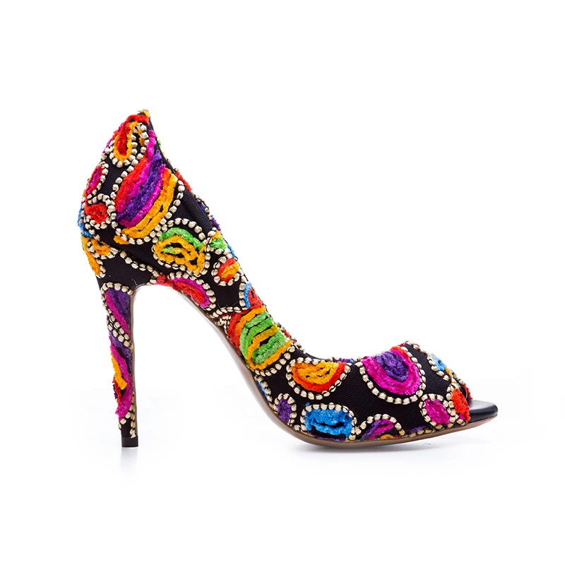 5 Plus Pompes Talons Haute Élégant Peep Initiale Toe Chaussures 10 Femme Taille Broder De Mince Femmes Ef0091 3 La Mode Magnifique L'intention xZCRvqqw