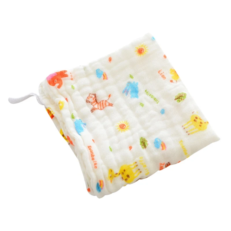 Детское муслиновое одеяло детское полотенце детское шестислойное газовое детское хлопковое маленькое полотенце с принтом из мультфильмов детское полотенце для мытья рук