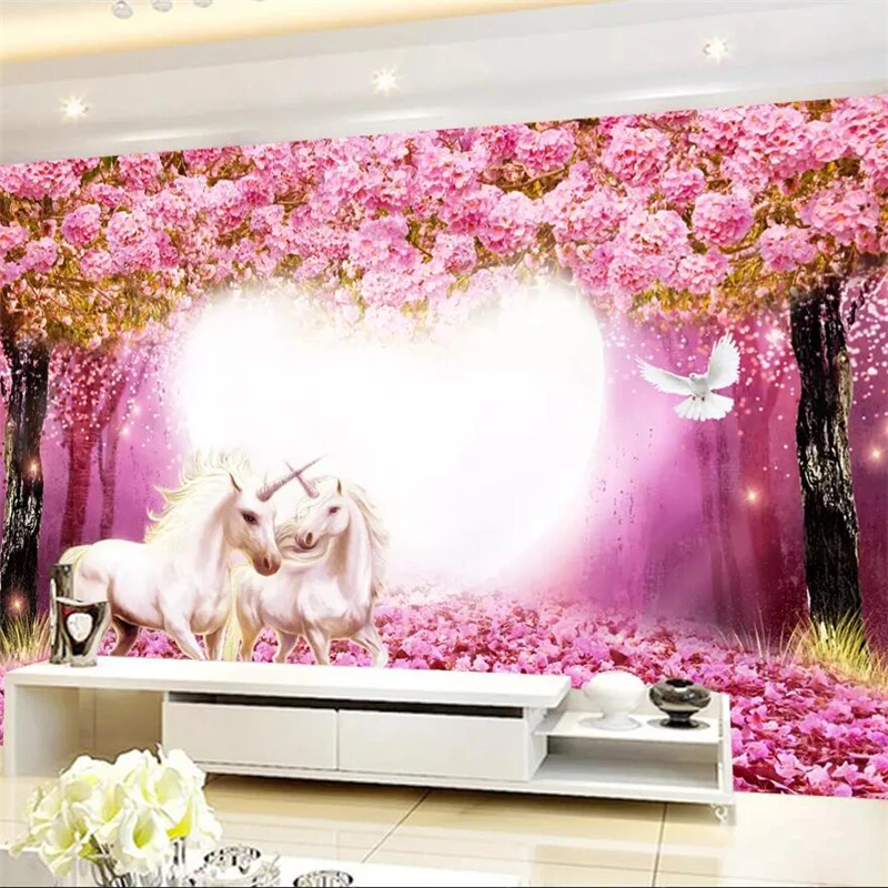 Wellyu теплый Taoyuan Белая лошадь 3D фон для телевизора зеленые обои спальни