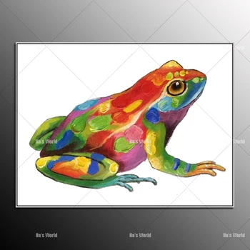 

Cartoon Animal Abstract Oil Painting Frog Wears Glasses Wall Stickers for Kids Rooms for Living Room Bedroom Dining Office Cafe