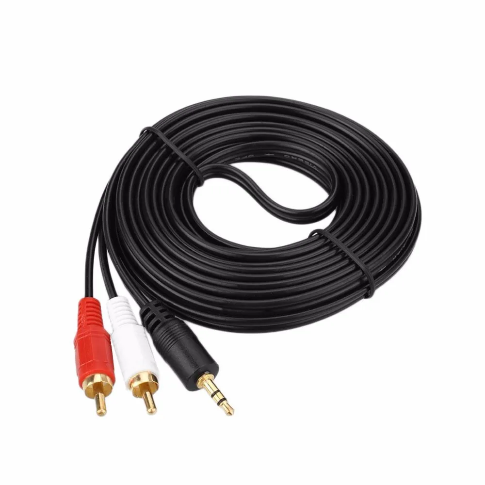 

4.5m Twin Left Right 2x RCA Phono to Stereo 3.5mm Male Jack Audio Aux Cable
