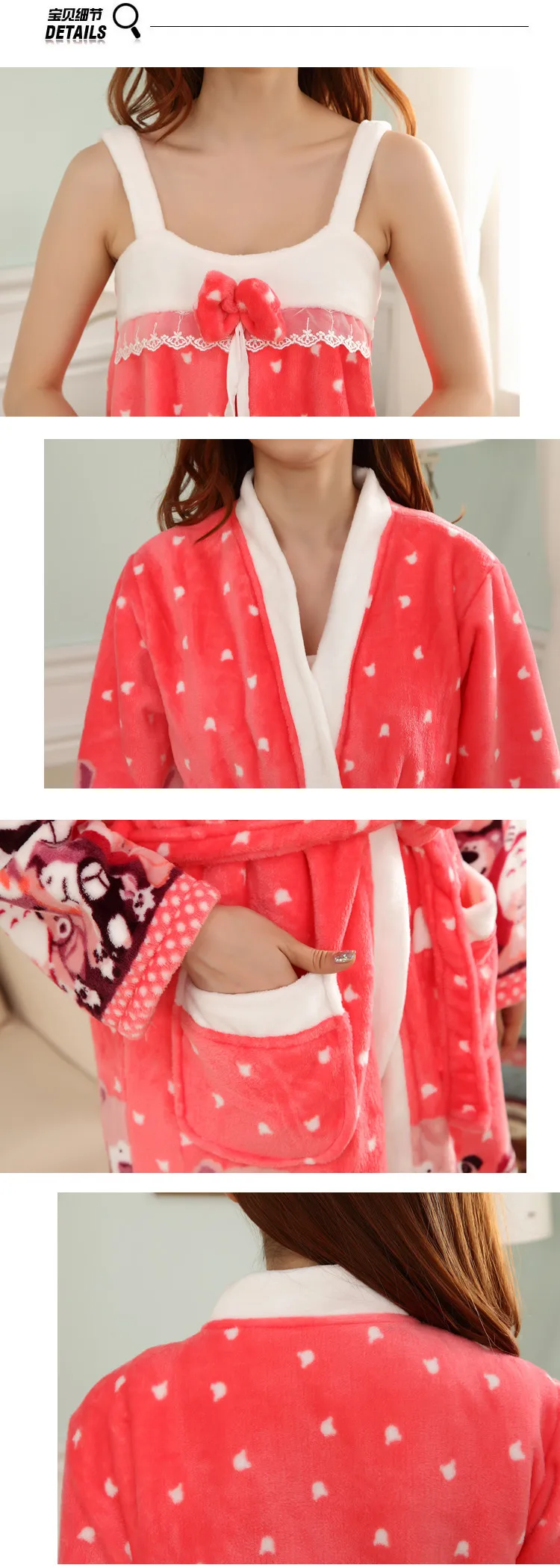 Новая Осенняя/зимняя женская одежда для сна фланелевая Ночная Рубашка домашняя одежда ночное белье для беременных и Ночная сорочка для беременных пижамы 16905