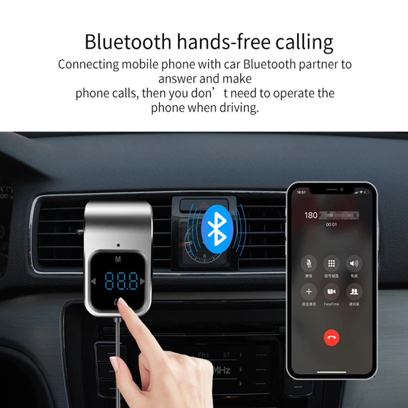 Nulaxy FM Transmitter Anti-slip Wireless Bluetooth Handsfree Car Kit Car Audio MP3 Player FM Modulator With Dual USB Car Charger Nulaxy FM Transmitter Anti-slip Wireless Bluetooth Handsfree Car Kit Car Audio MP3 Player FM Modulator With Dual USB Car Charger