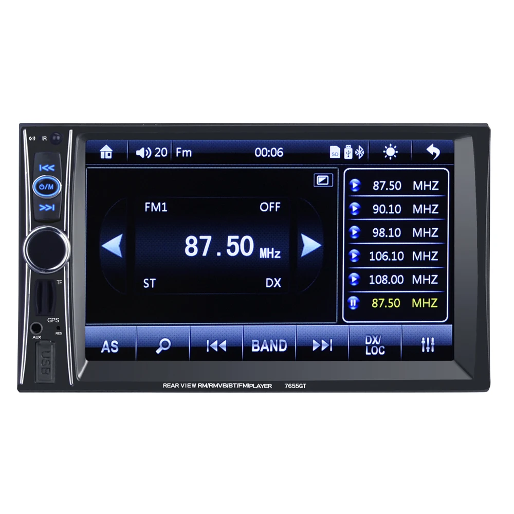 Автомобильный DVD плеер LaBo 2 DIN 1080P видеоплеер 7655GT 12 В с сенсорным экраном GPS