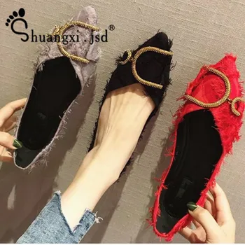 

New pointed ladies shoes woman boat Shoes black fashion brand women flats zapatos mujer 2019 summer casual comfort shoe