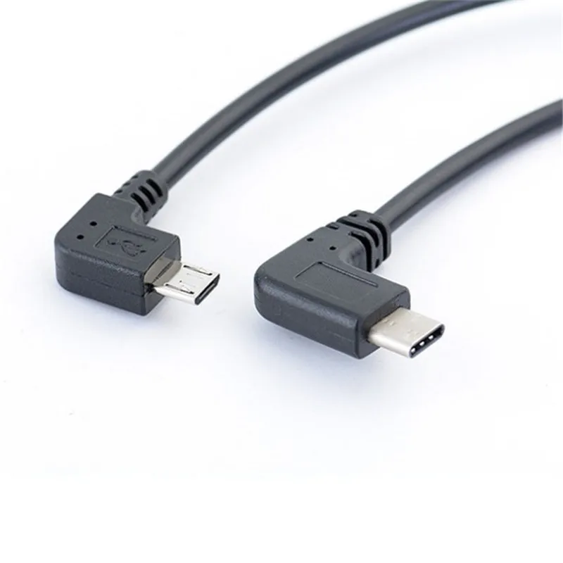 90 градусов 3,1 тип-c к Micro USB 2,0 90 градусов линия передачи данных копия линии зарядки OTG контактный кабель Разъем для мобильного телефона