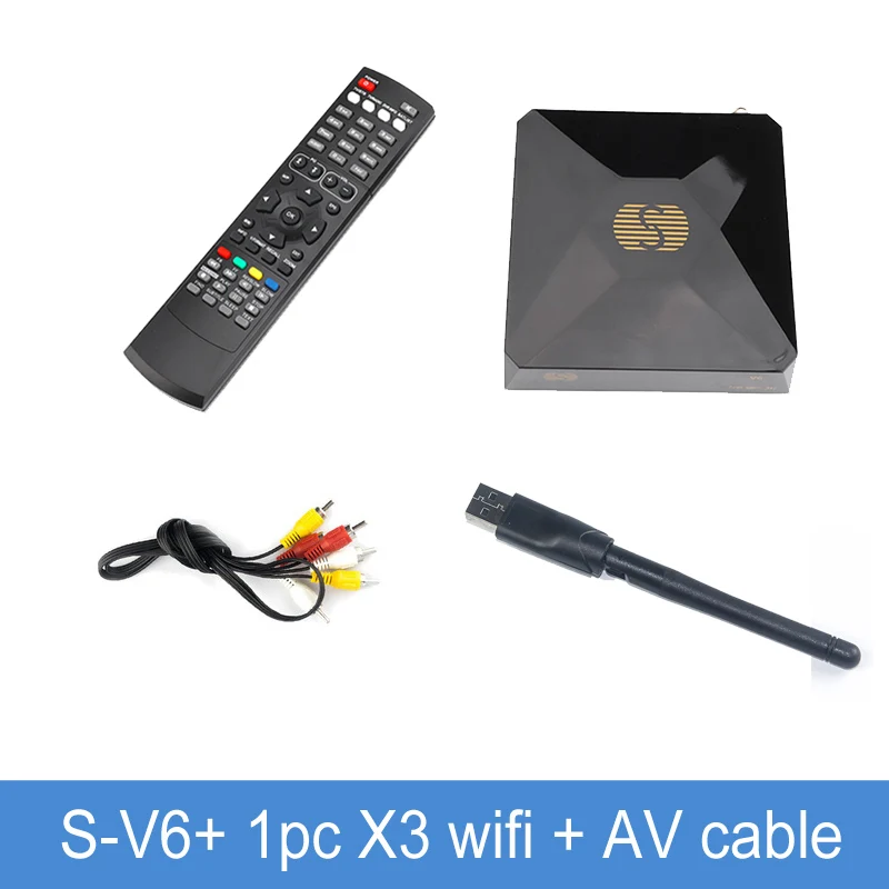 S-V6 DVB-S2 цифровой спутниковый ресивер с 2 usb-портами поддержка Xtream NOVA Wheel tv Youtube USB Wifi карта sahring MGCAMD DVB S2 - Цвет: with wifi and cable