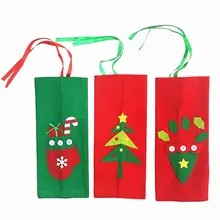 3 шт. рождественские украшения бутылки вина наборы шампанское красное вино подарочные наборы сумки Candy