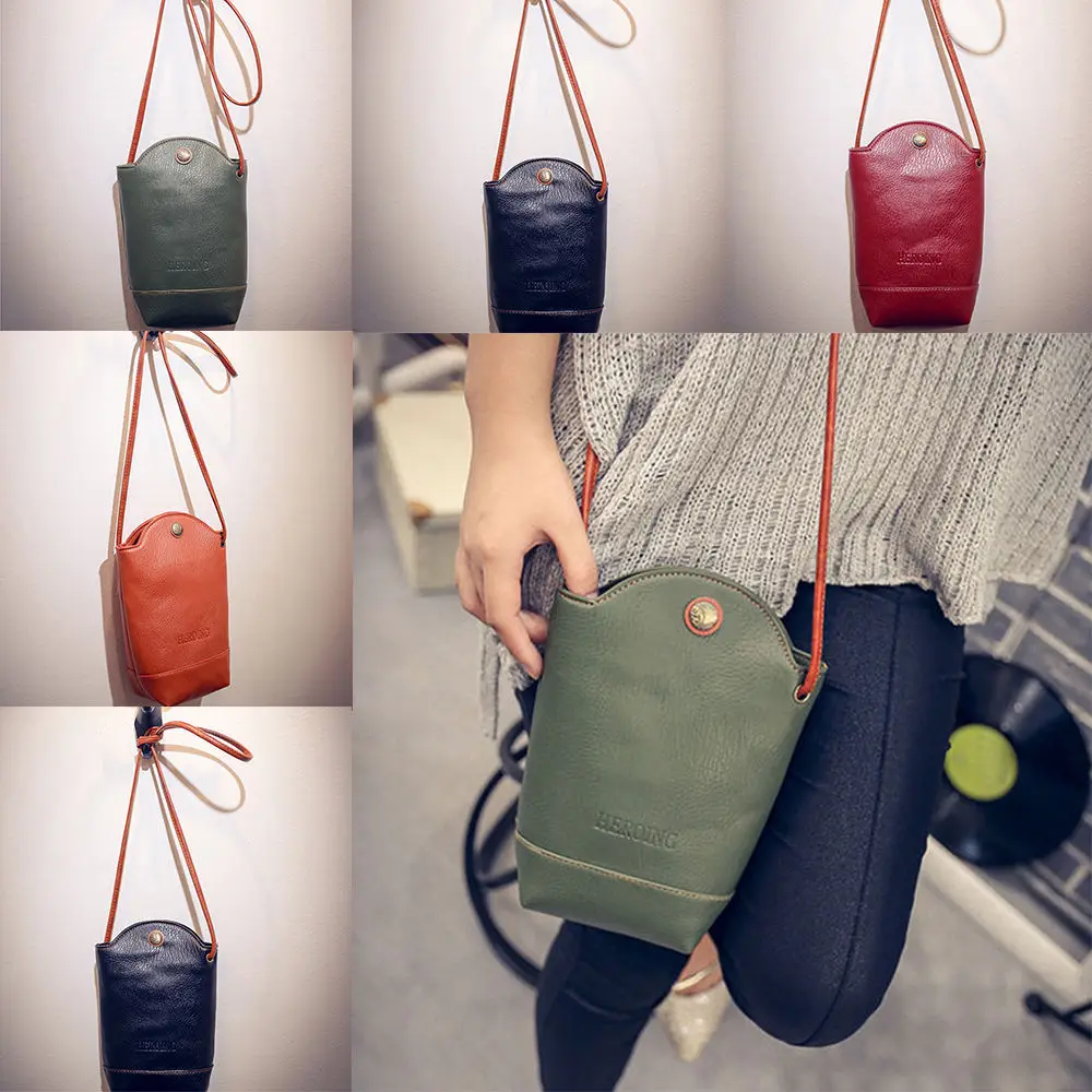 Women Phone Mini Shoulder Wallet Purse Cross-body Bag Coin Retro Leather Cell