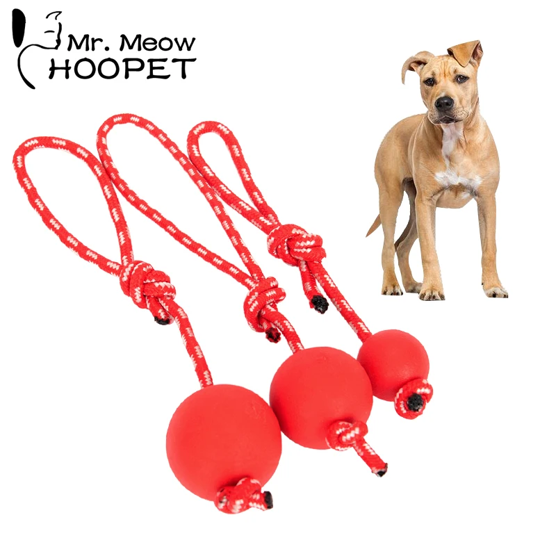 

Hoopet Natural Solid Rubber Elastic Dog Chew Training Ball Toys Tooth Clean
