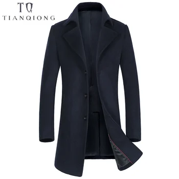 

Brand Clothing 2018 Winter Men's Wool Thick Trench Coat Business Casual Slim Fit Long Warm Overcoat Jacket Male Clothes
