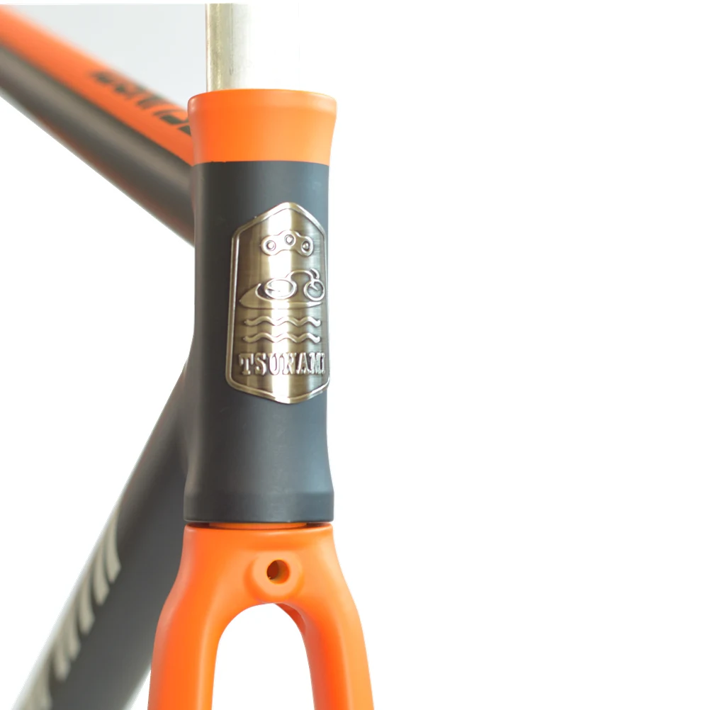 Discount TSUNAMI Aluminium Broken wind Fixed Gear Frameset Fork 700c x 52cm 54cm Fixie frame Track High Quality Bicycle Parts SNM300 10