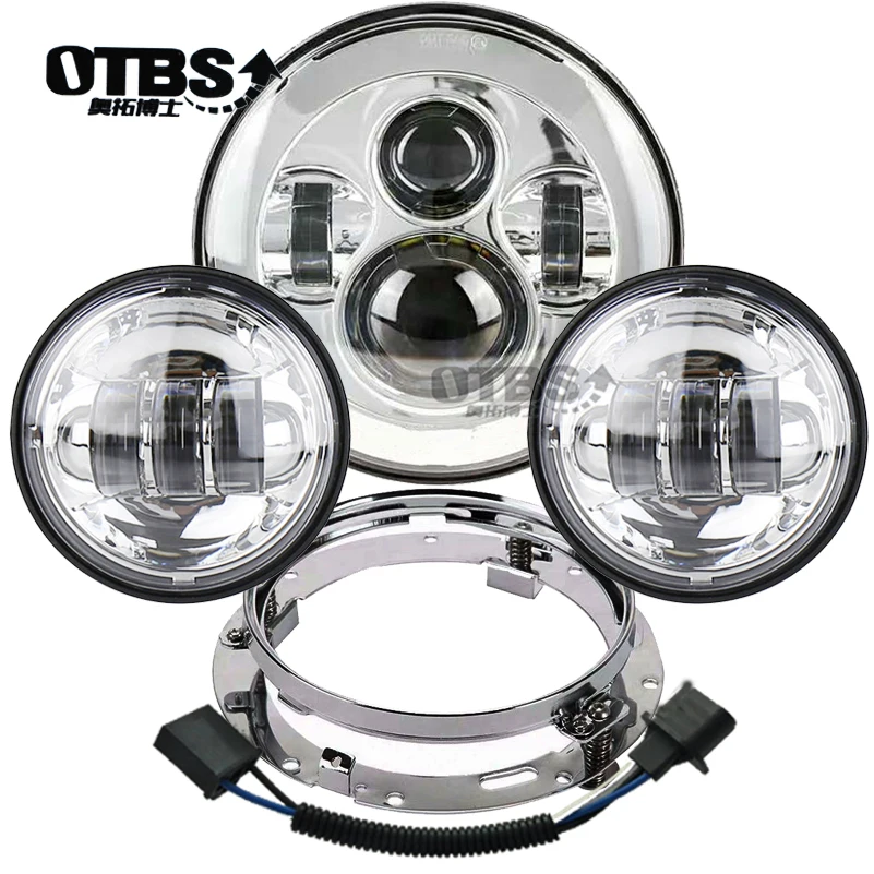 4.5/" Visor Fog Passing Light Trim Ring F Harley Touring Road King Softail Fatboy