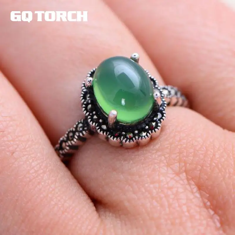 GQTORCH 925 пробы серебряные кольца с драгоценными камнями для женщин