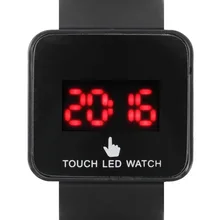 Цифровой светодиодный цветной сенсорный экран силиконовый Дата Время унисекс Спортивные наручные часы стильные для влюбленных
