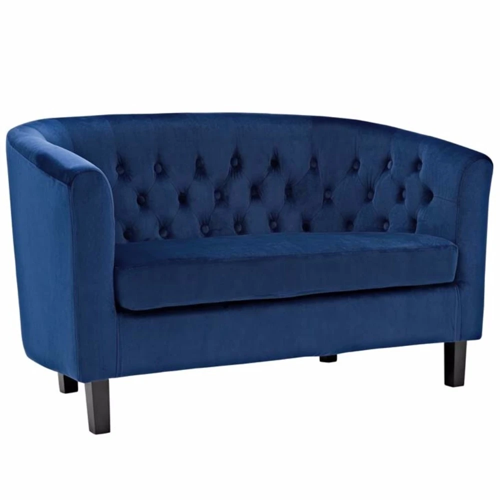 Prospect Velvet Loveseat, Navy
